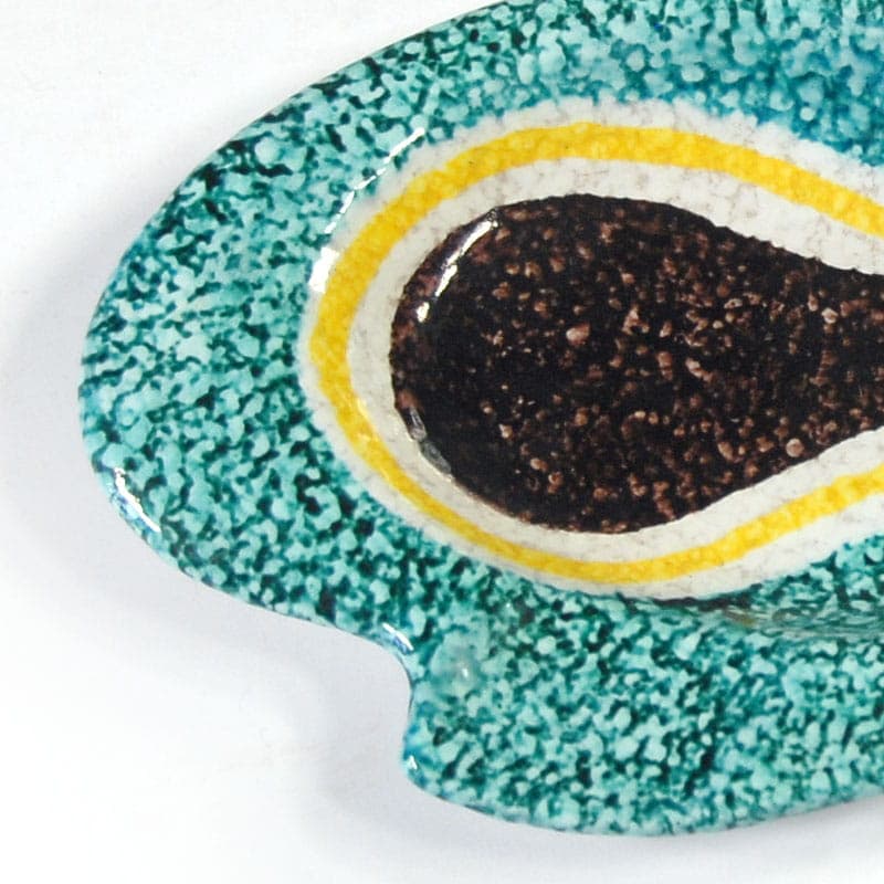 Popielniczka, turkus, ceramika, proj. A. Bagni, Włochy, lata 60. - 40311