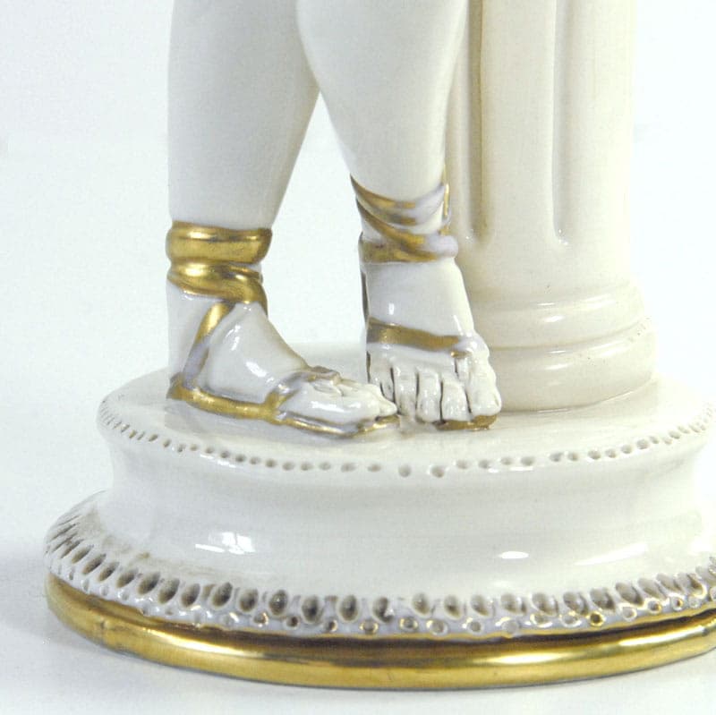 Figurka neoklasyczna, biała złocona porcelana, Capodimonte, Włochy, początek XX w. - 40287