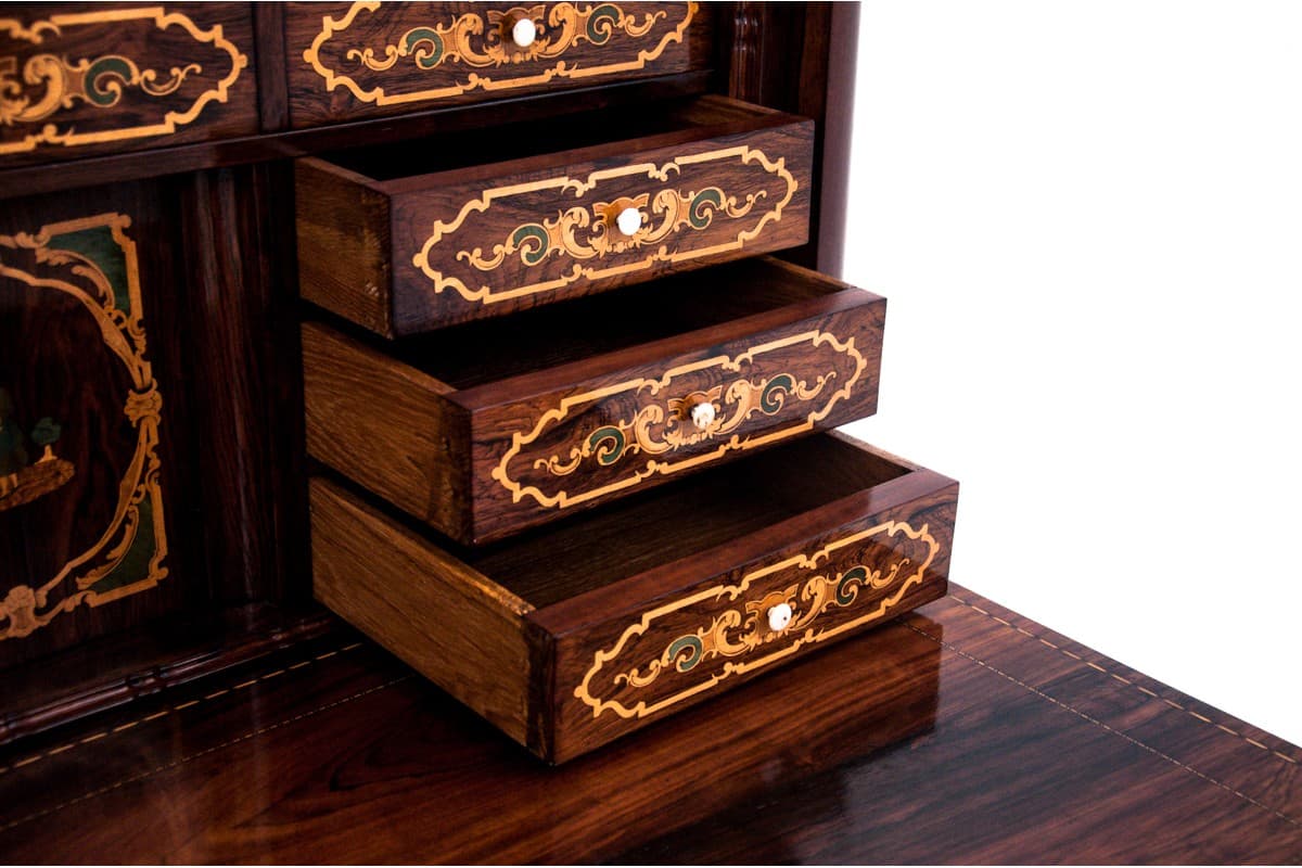 Mahogany Secretary Desk, Biedermeier Style, Northern Europe, 1860s - 47242