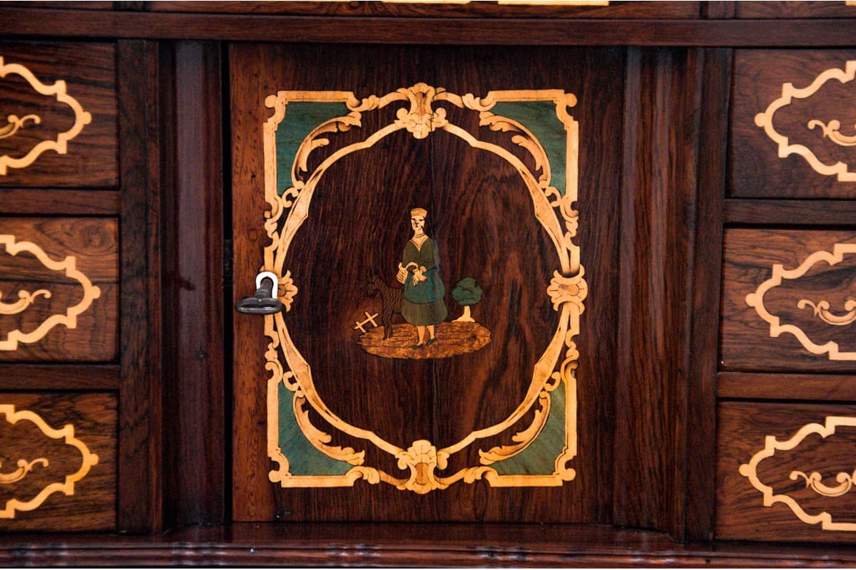Mahogany Secretary Desk, Biedermeier Style, Northern Europe, 1860s - 47246