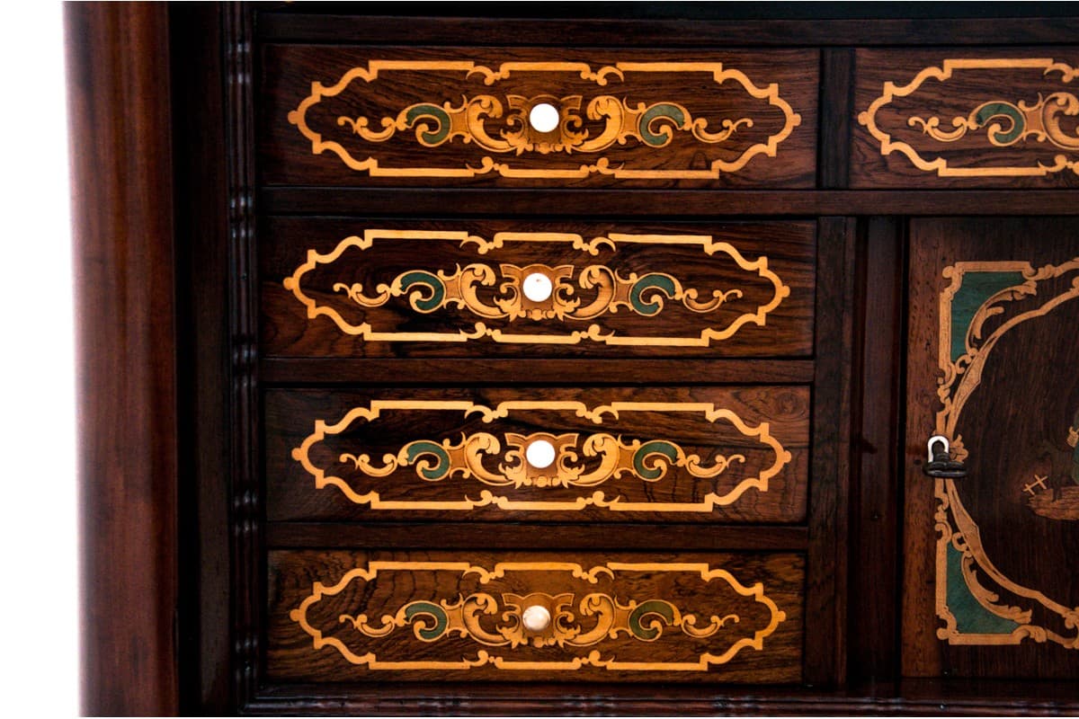 Mahogany Secretary Desk, Biedermeier Style, Northern Europe, 1860s - 47245