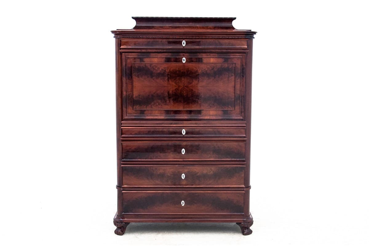 Mahogany Secretary Desk, Biedermeier Style, Northern Europe, 1860s - 47239