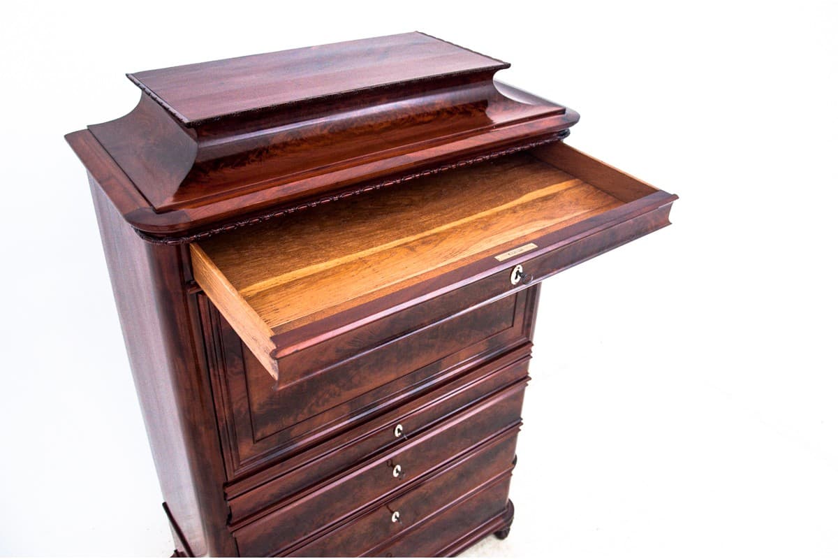 Mahogany Secretary Desk, Biedermeier Style, Northern Europe, 1860s - 47248