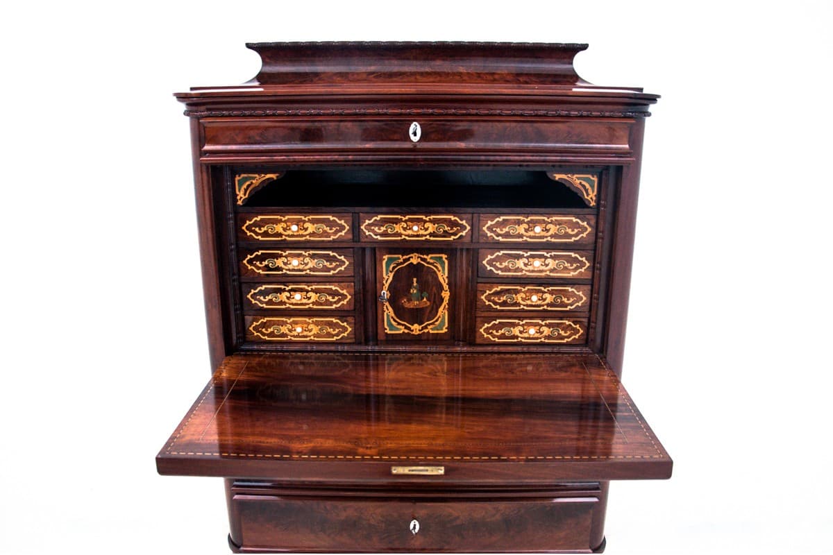 Mahogany Secretary Desk, Biedermeier Style, Northern Europe, 1860s - 47241