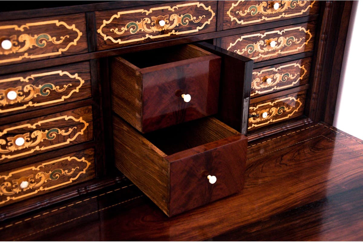 Mahogany Secretary Desk, Biedermeier Style, Northern Europe, 1860s - 47244