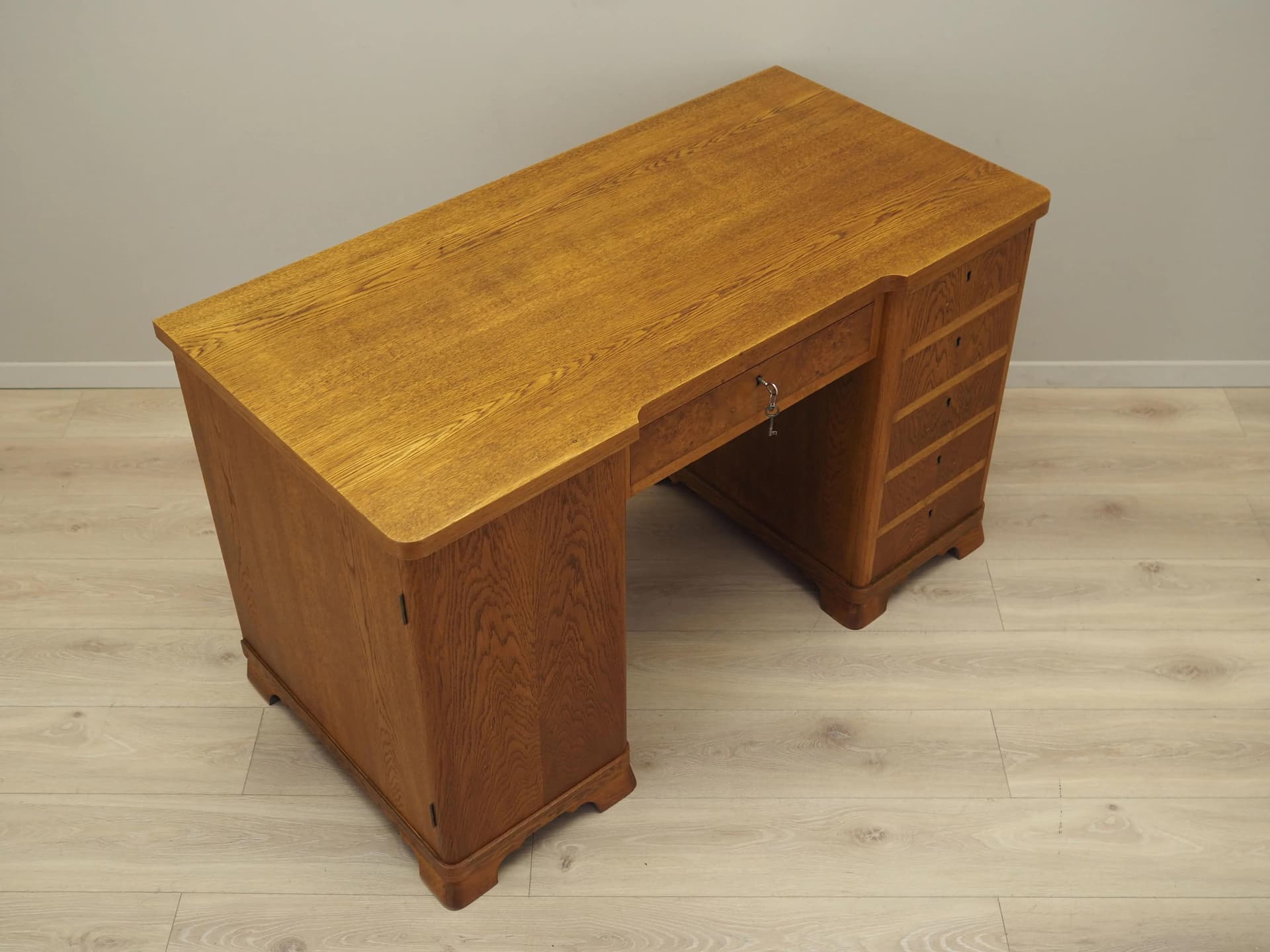 Desk, brown oak, Denmark, 1960s - 40445