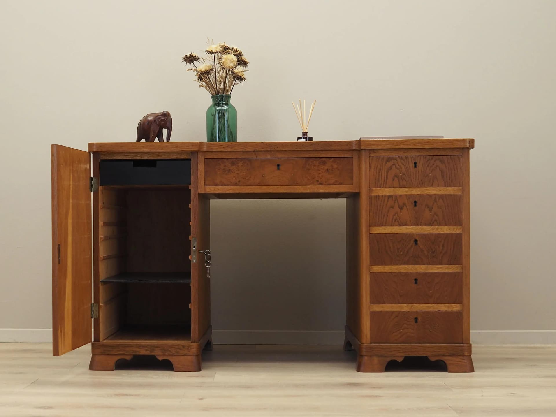 Desk, brown oak, Denmark, 1960s - 40439