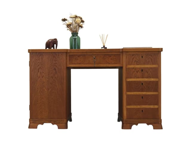 Desk, brown oak, Denmark, 1960s - DIMENSION