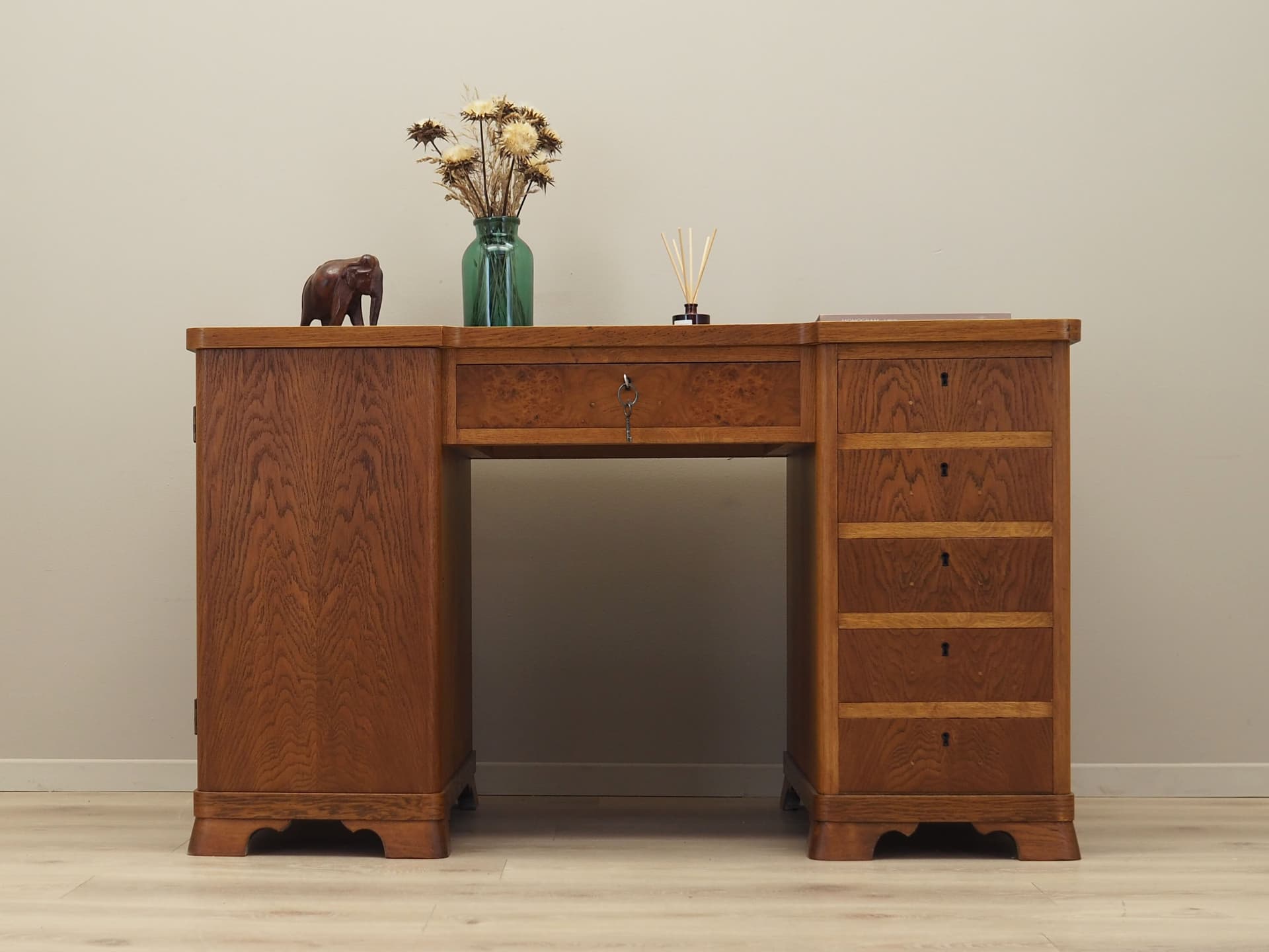 Desk, brown oak, Denmark, 1960s - 51349