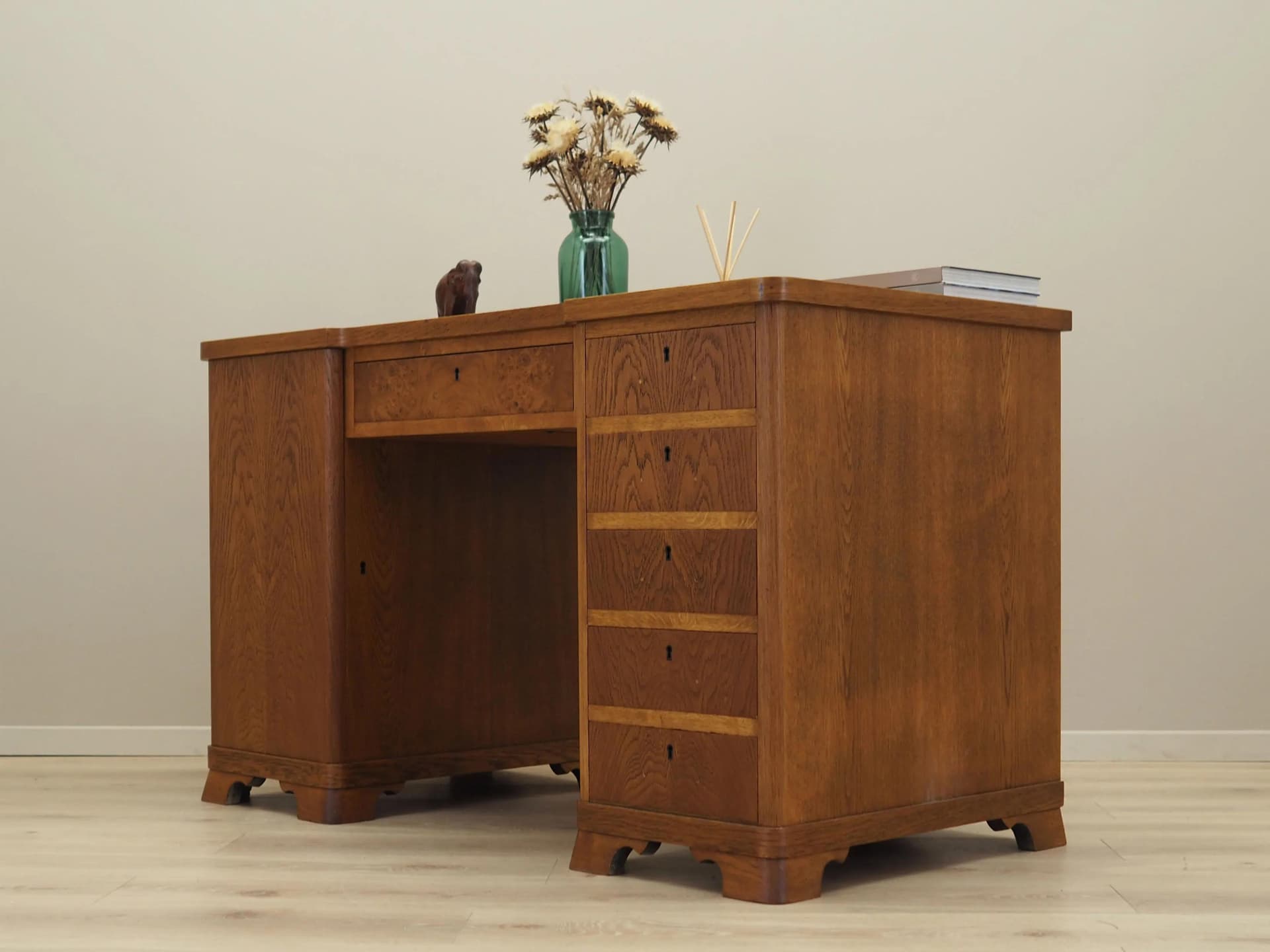 Desk, brown oak, Denmark, 1960s - 40440