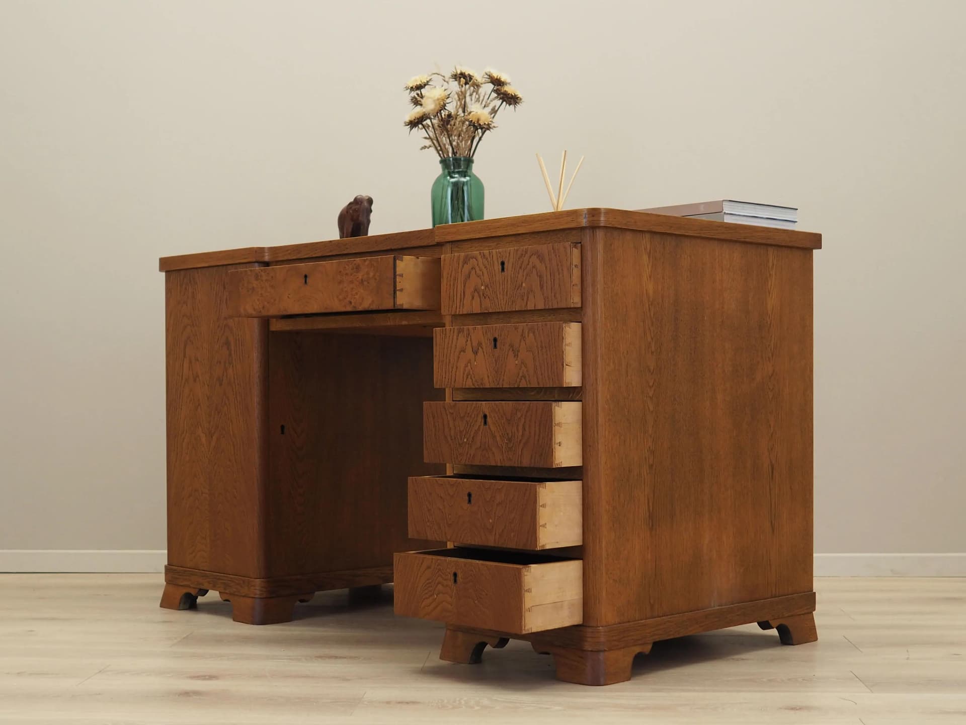 Desk, brown oak, Denmark, 1960s - 40442