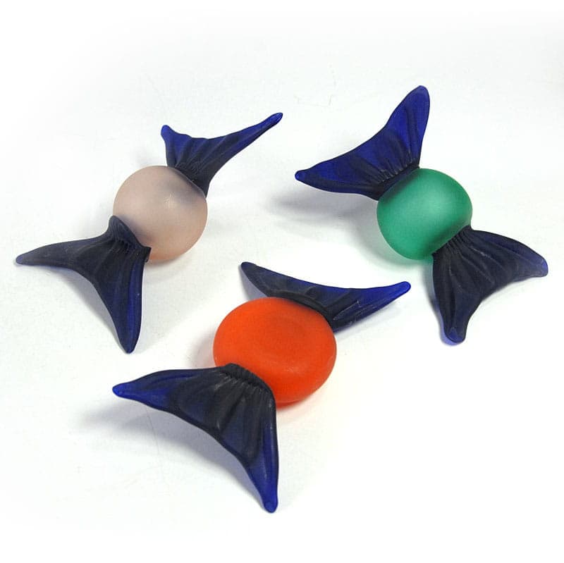 Komplet cukierków dekoracyjnych, szkło satynowe multicolor, Murano, Włochy, lata 80. - 40260