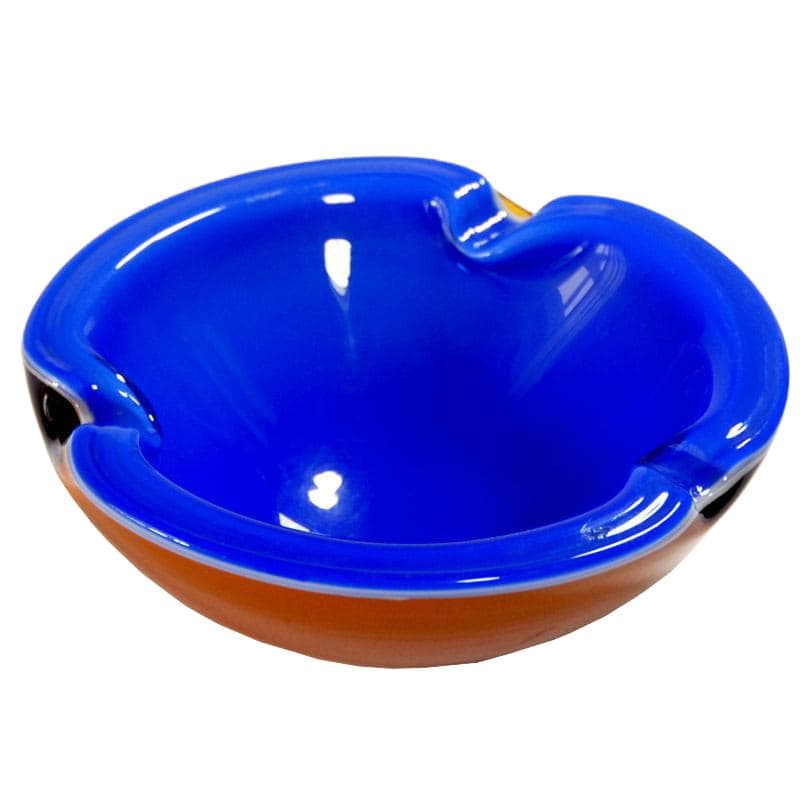 Popielnica Murano, szkło niebieski, Włochy, lata 70.