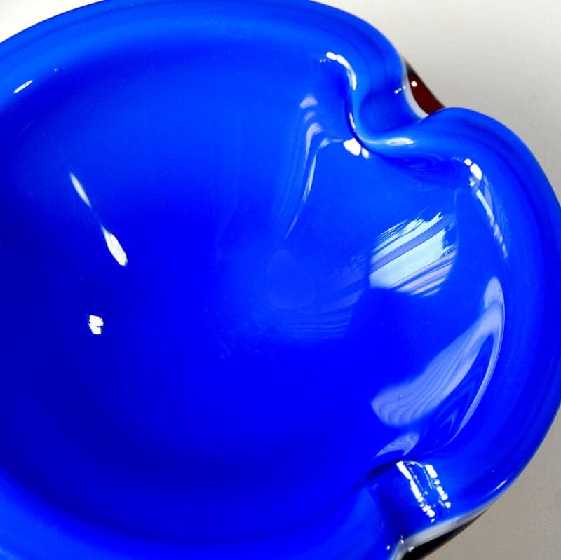 Popielnica Murano, szkło niebieski, Włochy, lata 70. - 40225