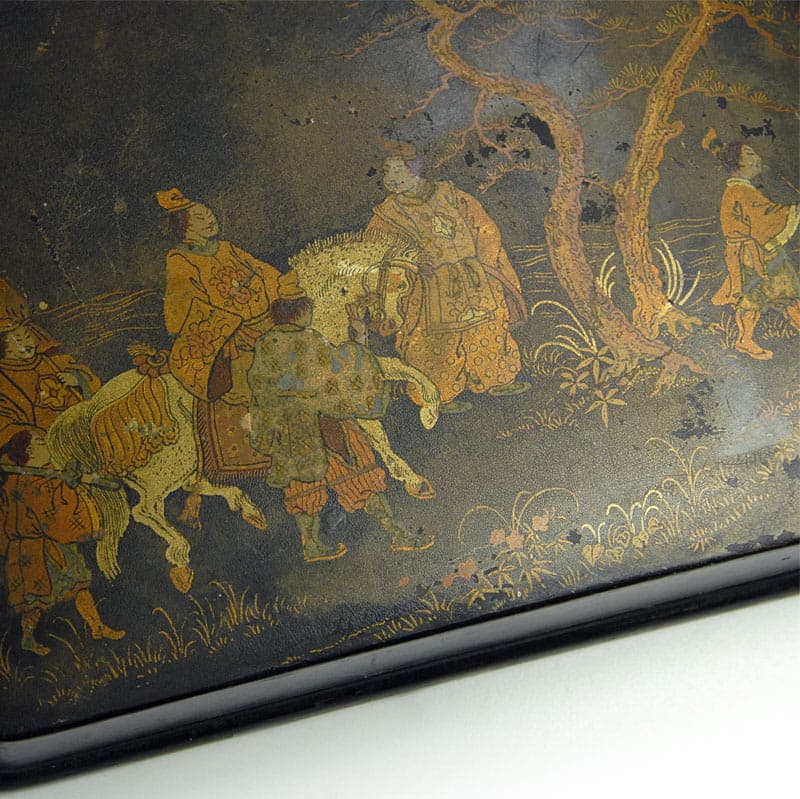 Kasetka, papier-mâché czarny, Japonia, XIX wiek - 41973