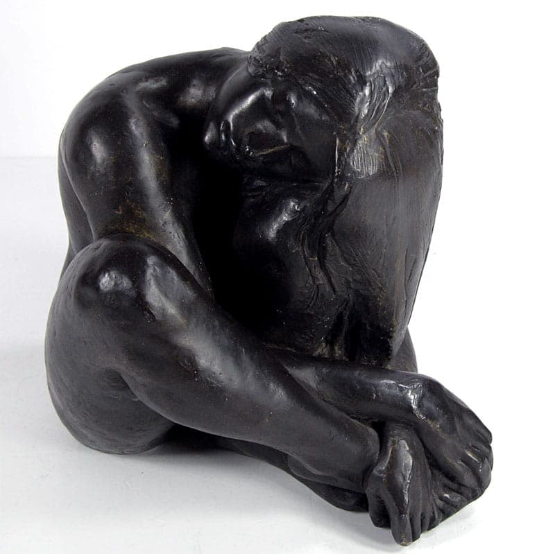 Rzeźba Catherine, brąz ciemny, gips patynowany, aut. J. Le Nantec, Francja, lata 80. - 41960