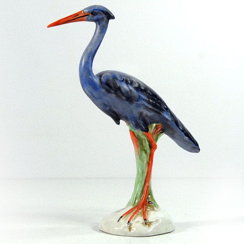 Heron figurine, multicolor, ceramics, Italy, 1980s. - 41945