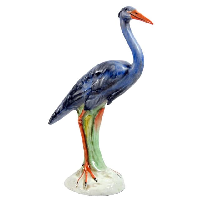 Heron figurine, multicolor, ceramics, Italy, 1980s. - DIMENSION