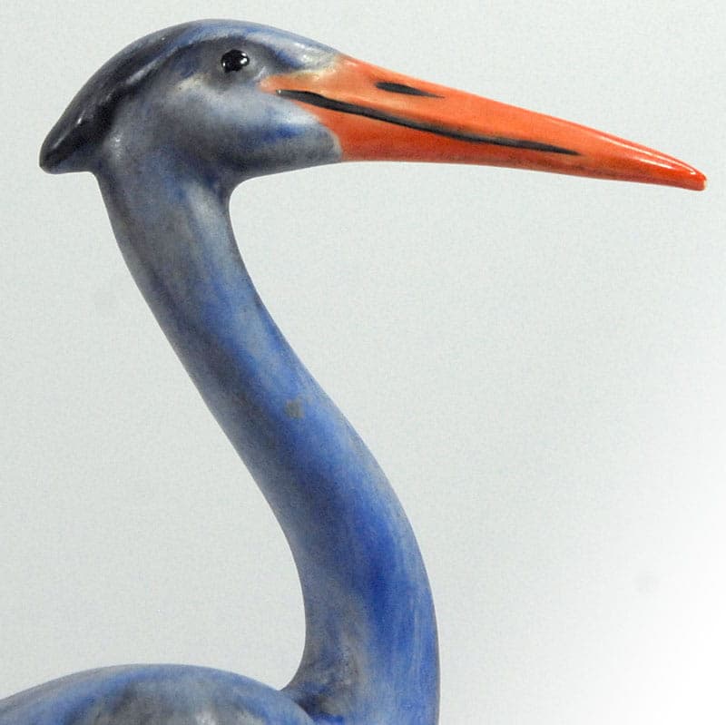 Heron figurine, multicolor, ceramics, Italy, 1980s. - 41946