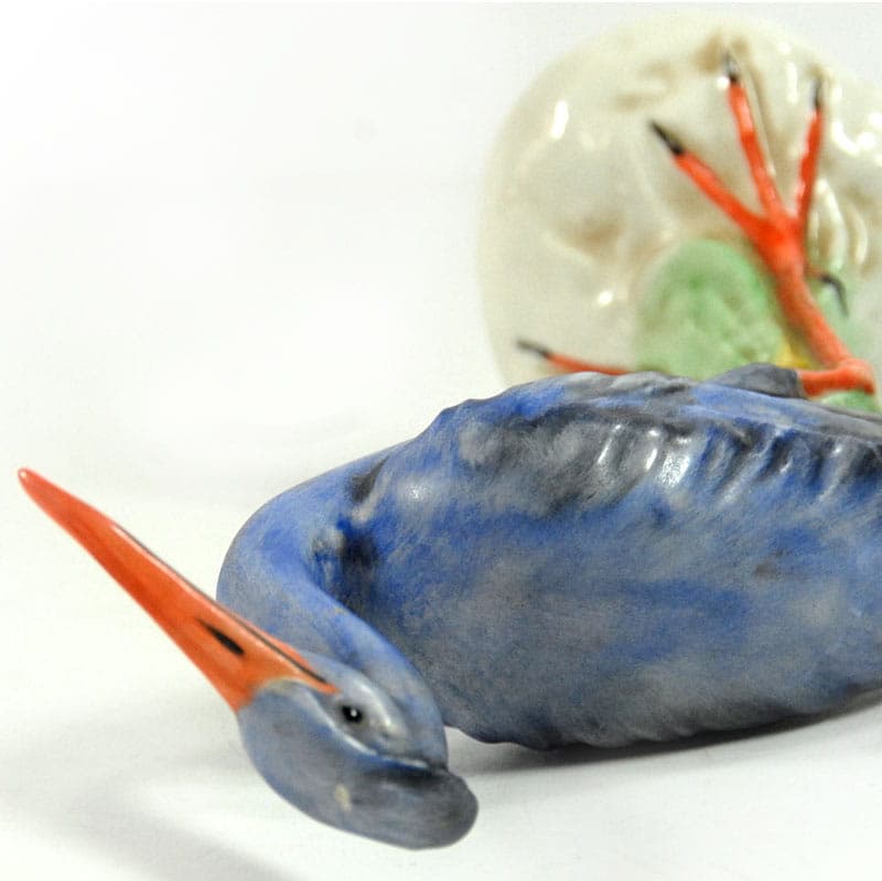 Heron figurine, multicolor, ceramics, Italy, 1980s. - 41949