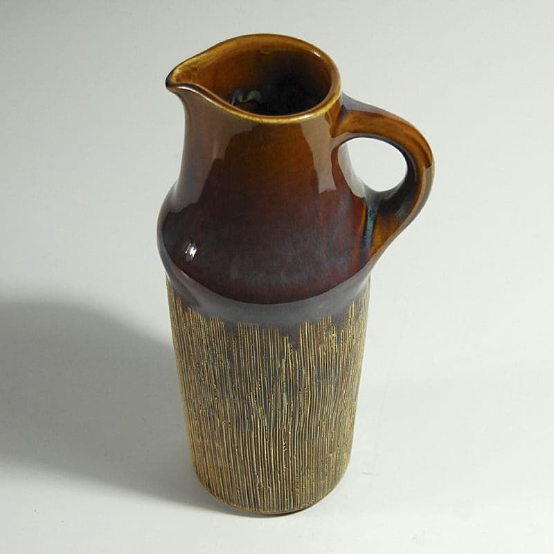 Jug, brown, ceramics, by S. A. Jensen, Denmark, 1960s. - 41913