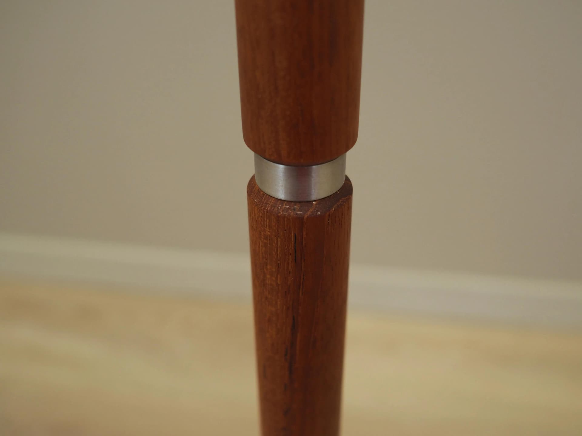 Floor lamp, teak, metal, beige shade, Denmark, 1970s - 41121