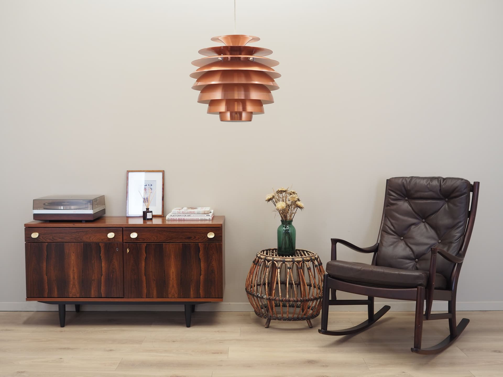 Pendant Lamp Barcelona, pink metal, by B. Karlby, Lyfa, Denmark, 1980s. - 51035