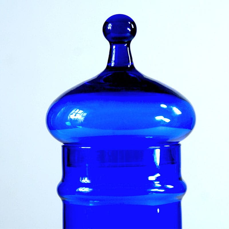 Glass Container, blue, by C. Moretti, Italy, 1970s. - 41891