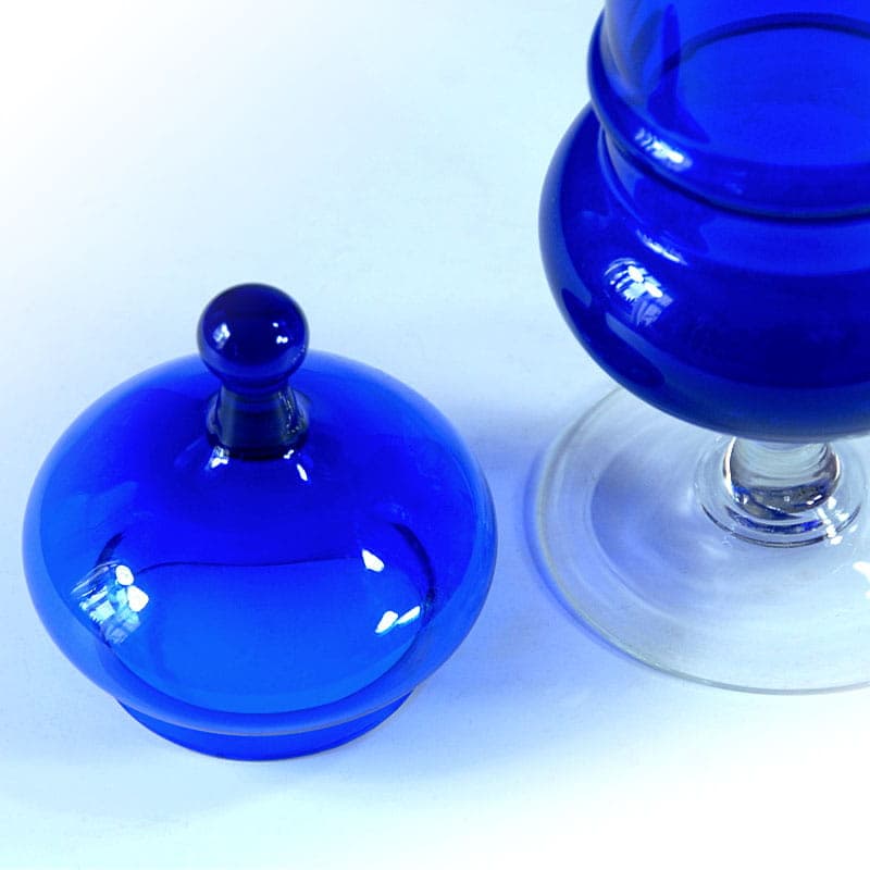 Glass Container, blue, by C. Moretti, Italy, 1970s. - 41893