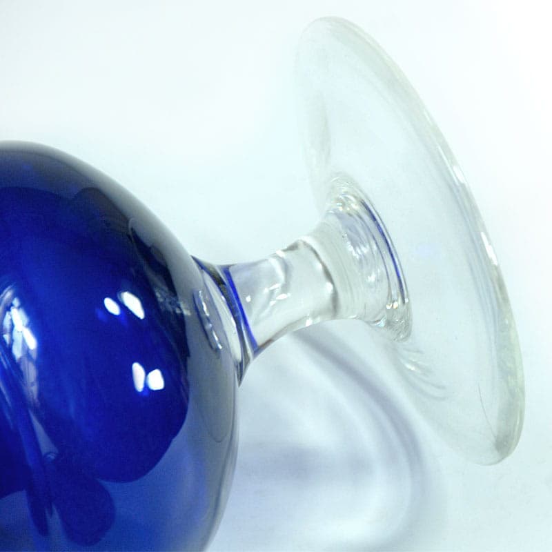 Glass Container, blue, by C. Moretti, Italy, 1970s. - 41896