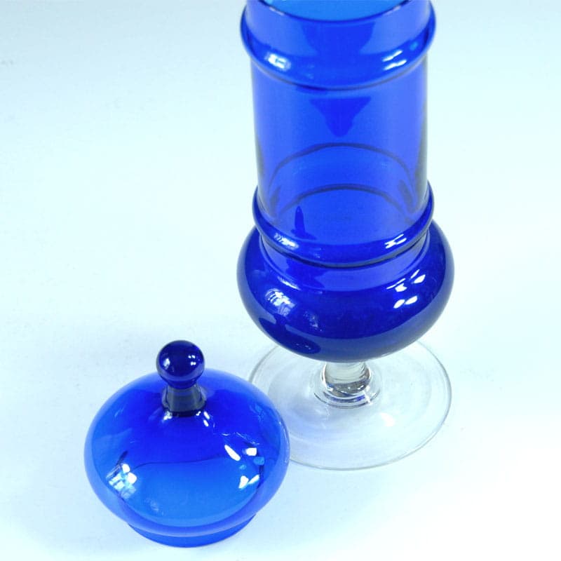 Glass Container, blue, by C. Moretti, Italy, 1970s. - 41894