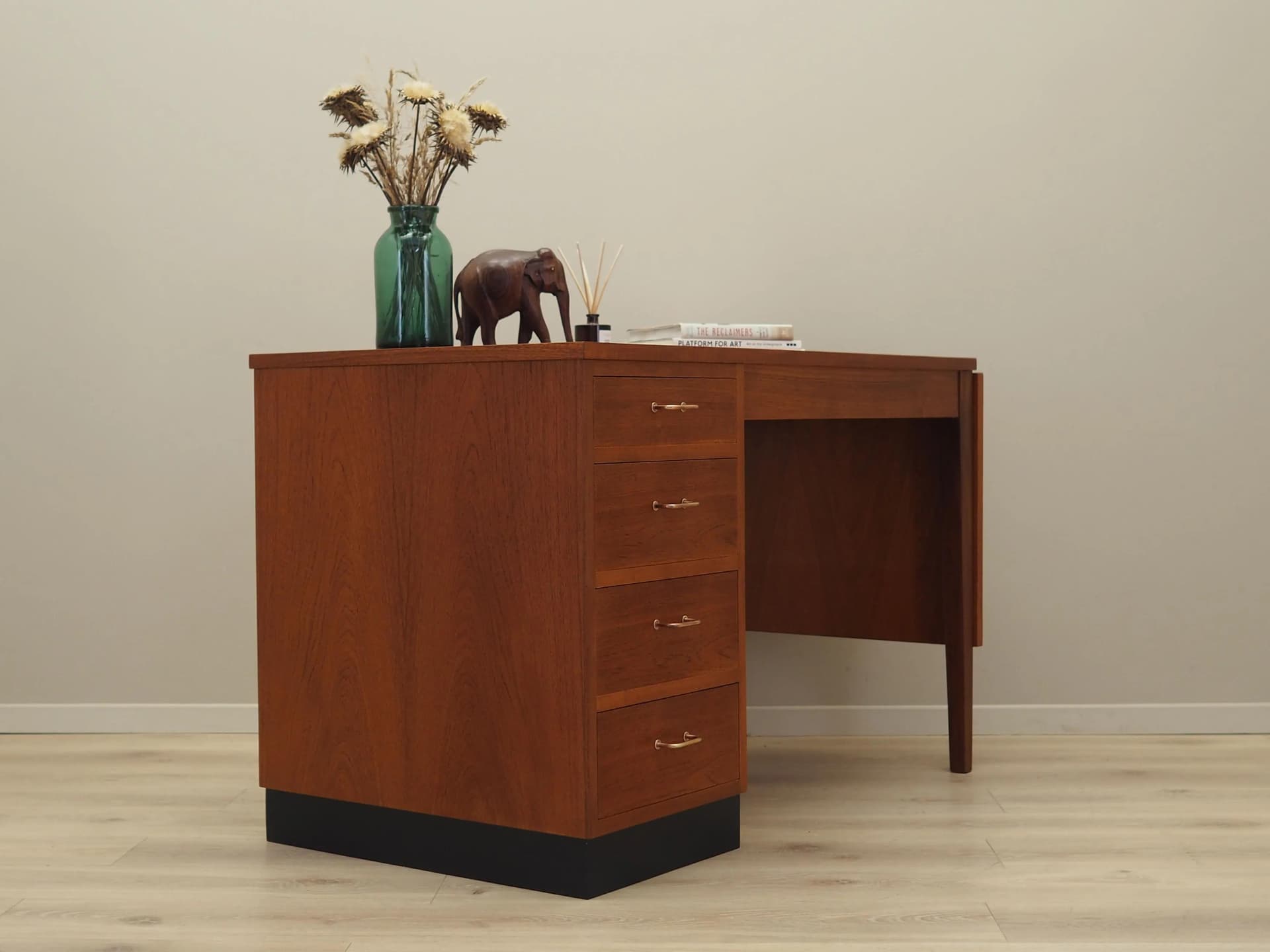 Desk, orange teak, Denmark, 1970s - 41102