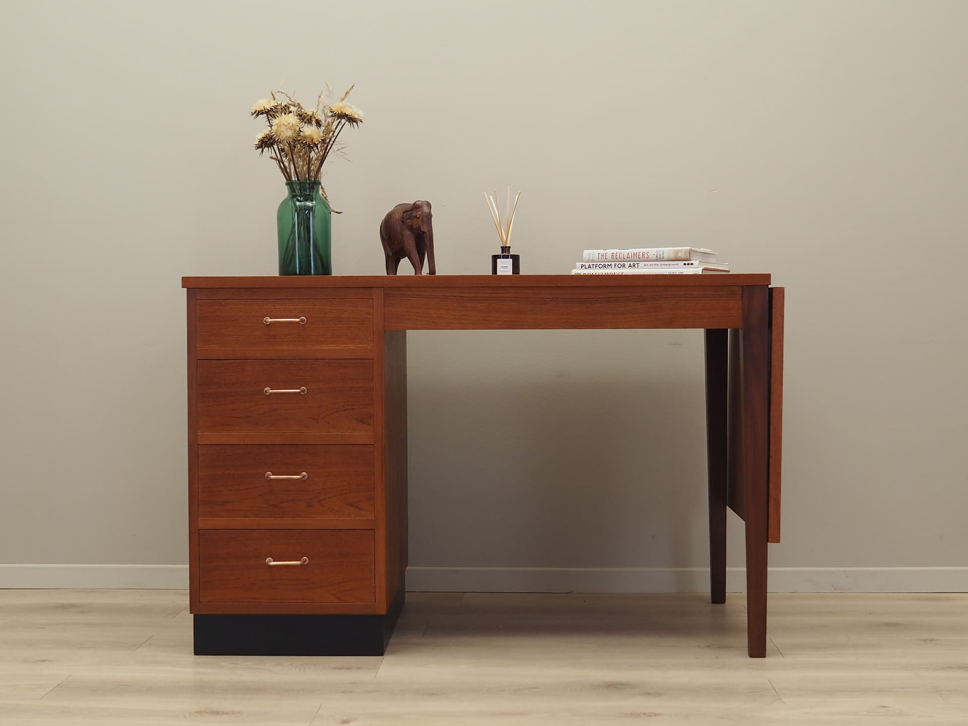 Desk, orange teak, Denmark, 1970s - 51027