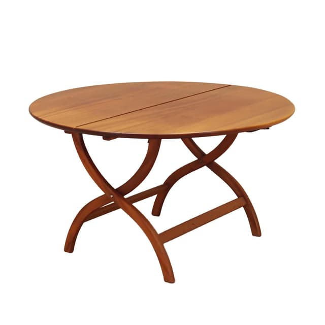 Round table, dark brown mahogany, Denmark, 1970s - DIMENSION