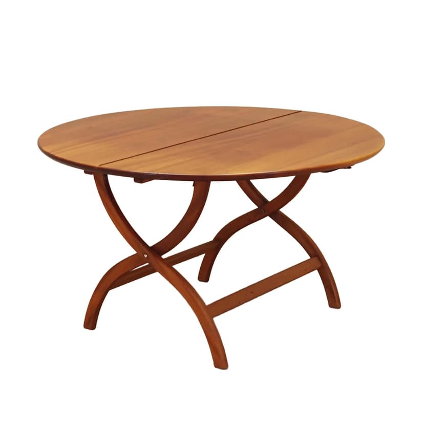 Round table, dark brown mahogany, Denmark, 1970s