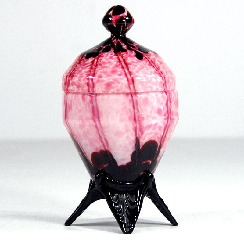 Art Deco container, pink glass, Weltz, Czech Republic, 1930s. - 41880