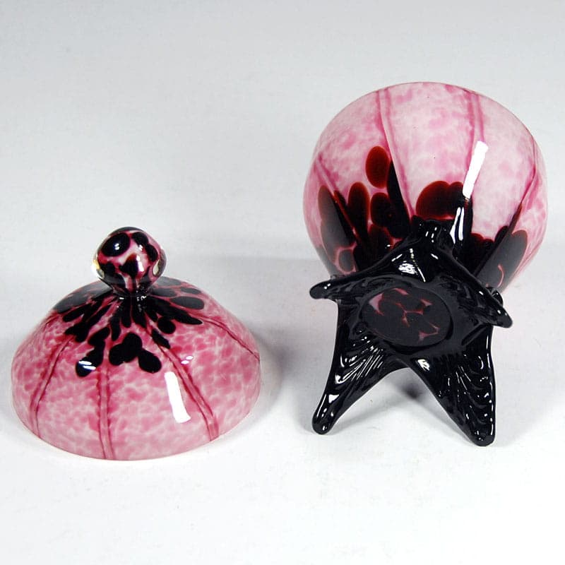 Art Deco container, pink glass, Weltz, Czech Republic, 1930s. - 41878