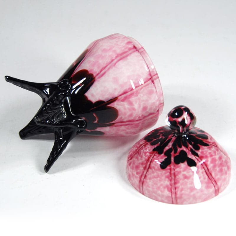 Art Deco container, pink glass, Weltz, Czech Republic, 1930s. - 41879