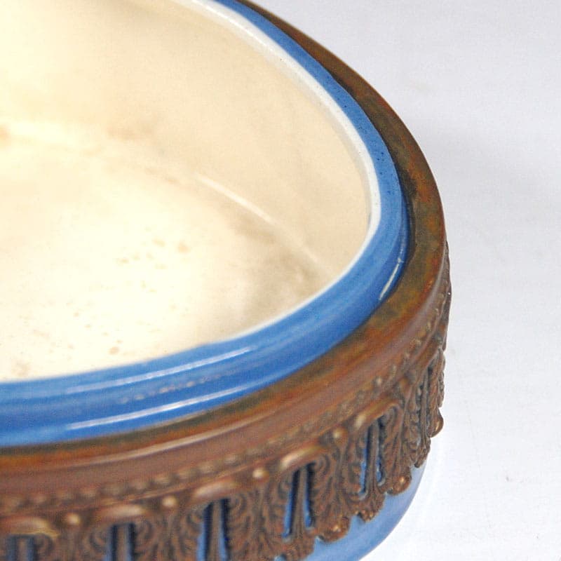 Lidded Container Art Deco, blue ceramic, Czechoslovakia, 1930s. - 41871