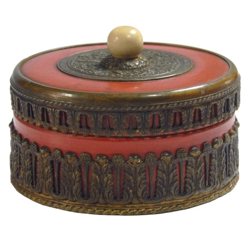 Lidded Container Art Deco, red ceramics, Czechoslovakia, 1930s.
