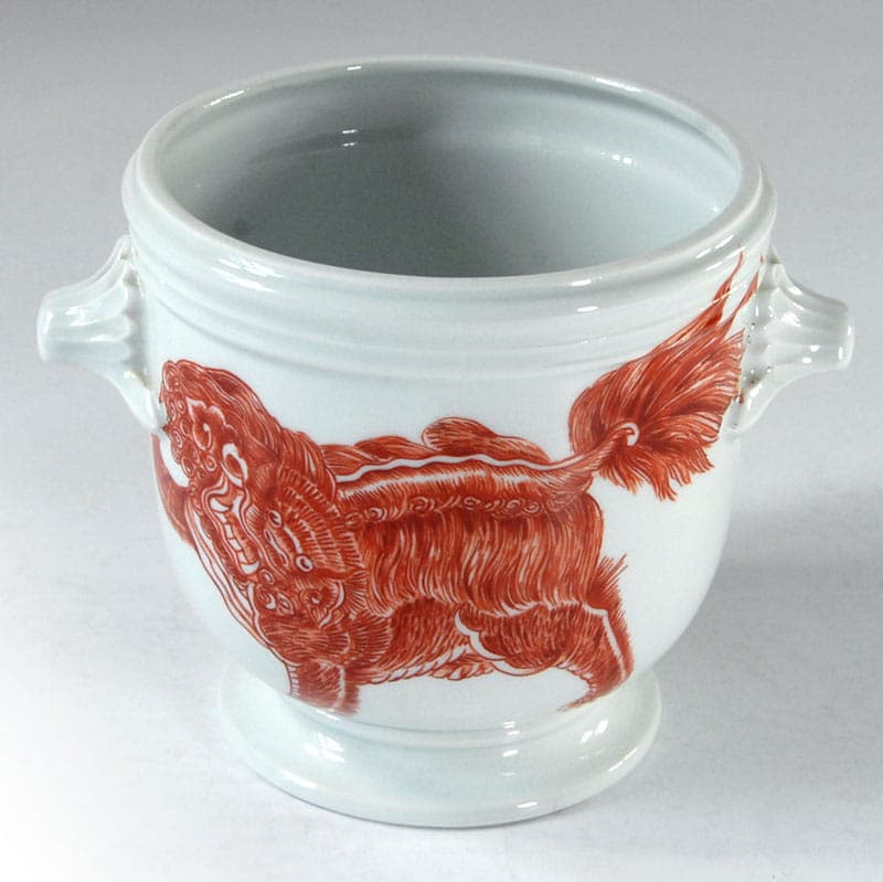 Porcelain container, Porcelaine de Paris, white, porcelain, France, 1980s. - 41849