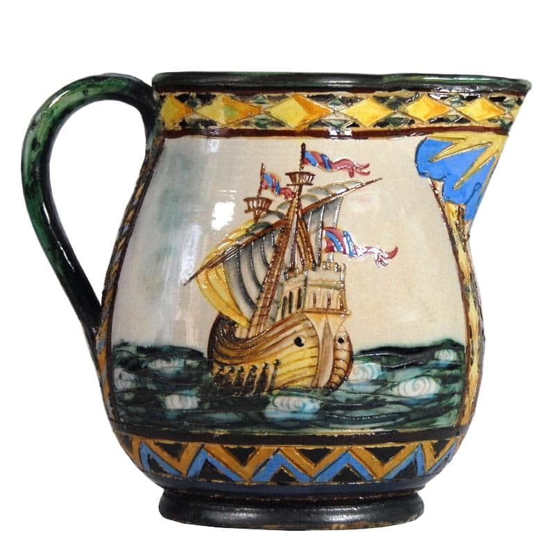 Jug, beige majolica, CIMA, Italy, 1920s.