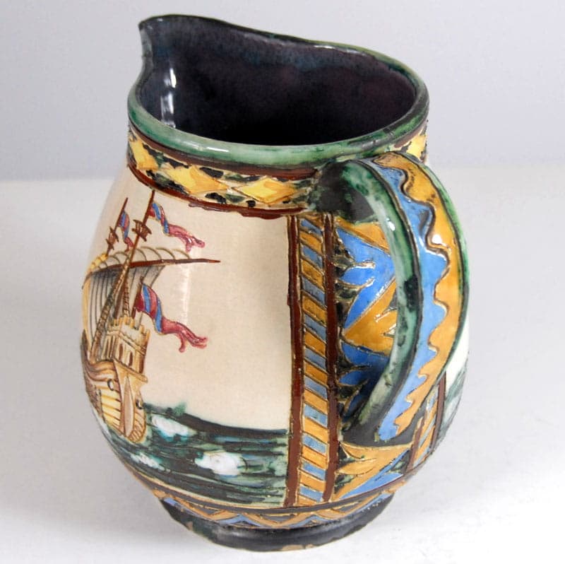 Jug, beige majolica, CIMA, Italy, 1920s. - 41820