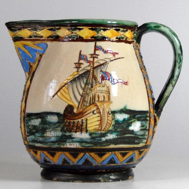 Jug, beige majolica, CIMA, Italy, 1920s. - 41822