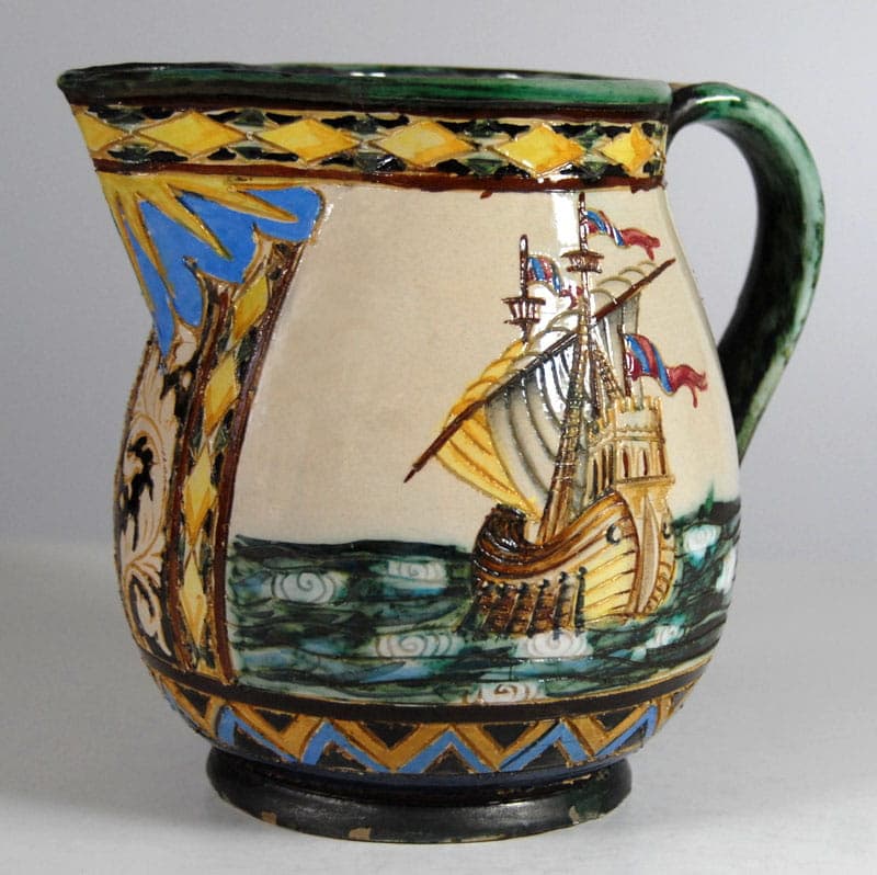Jug, beige majolica, CIMA, Italy, 1920s. - 41819