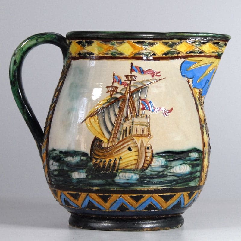 Jug, beige majolica, CIMA, Italy, 1920s. - 41821