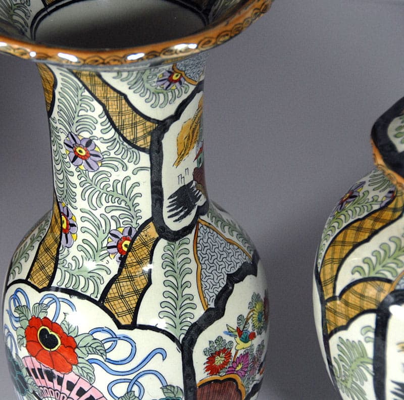 Komplet dekoracyjny, fajans kremowy, Petrus Regout, Maastricht, Holandia, początek XX w. - 41798