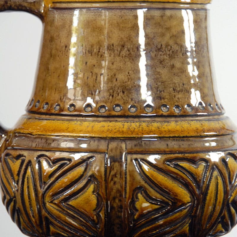 Jug sgraffito, dark brown, ceramics, Italy, 1960s. - 41784