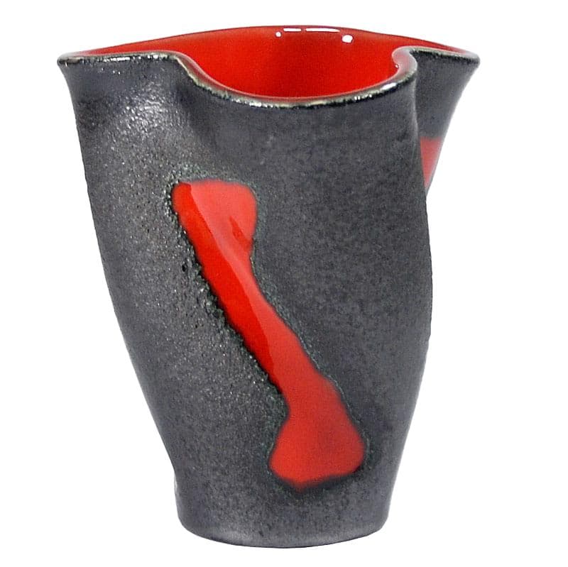 Sculptural vase, graphite ceramic, Elchinger, France, 1950s.