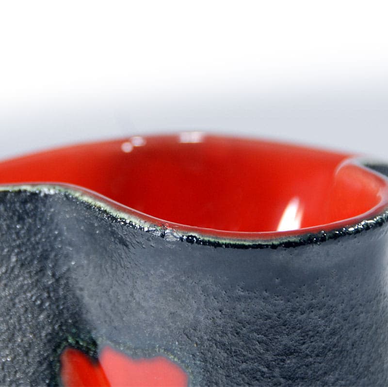 Sculptural vase, graphite ceramic, Elchinger, France, 1950s. - 41777